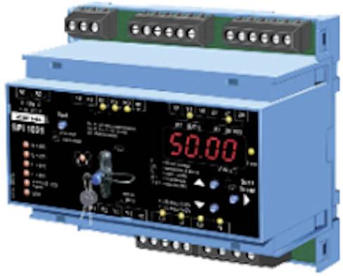 Elektronische Anzeige zeigt '50.00' an. Umgeben von Schaltern und Tasten, möglicherweise ein Modul zur Steuerung oder Messung von Geräten.