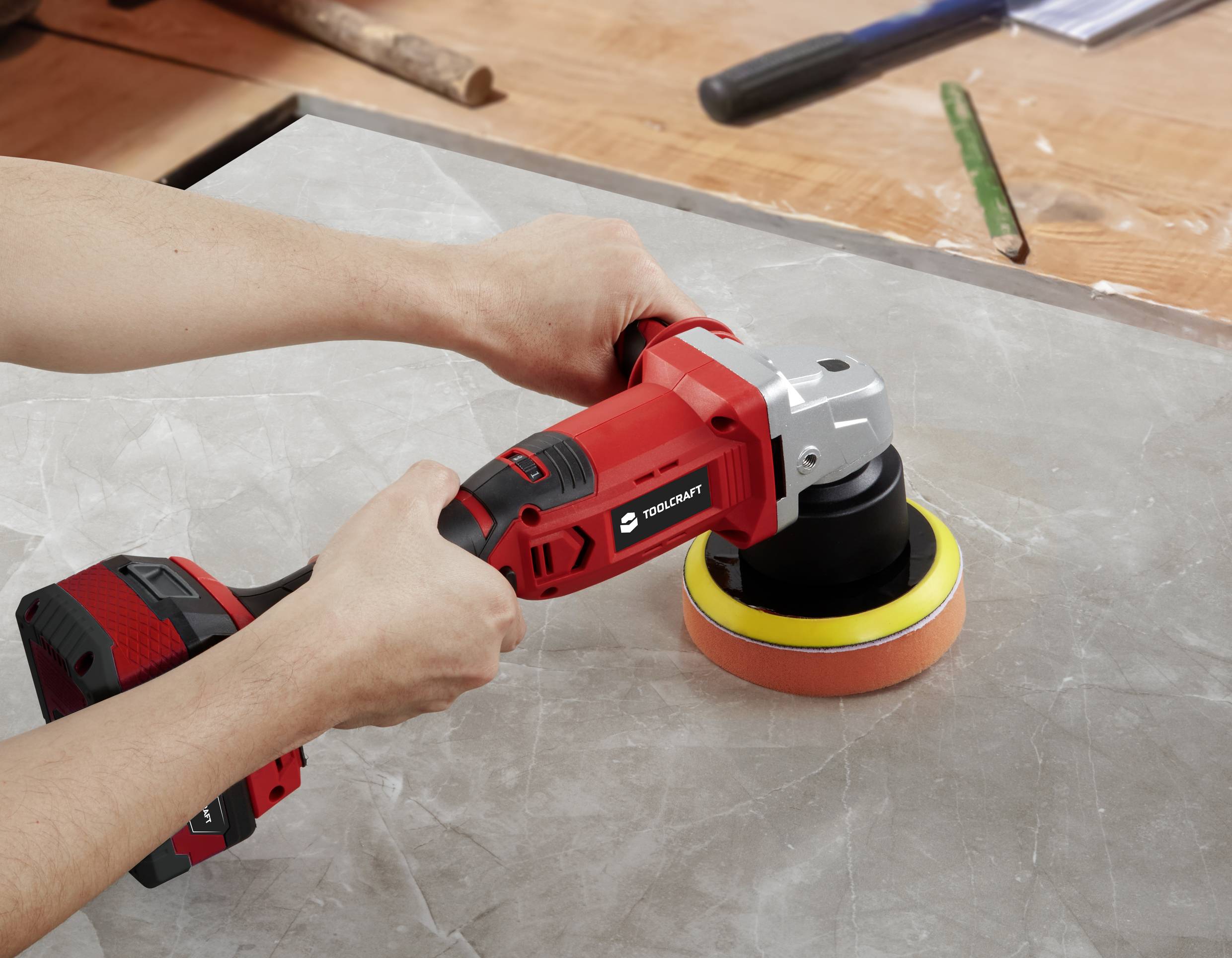 TOOLCRAFT TAWB-200 TO-7492719 Akku Poliermaschine 20V 3000 - 6000 U/min 125mm