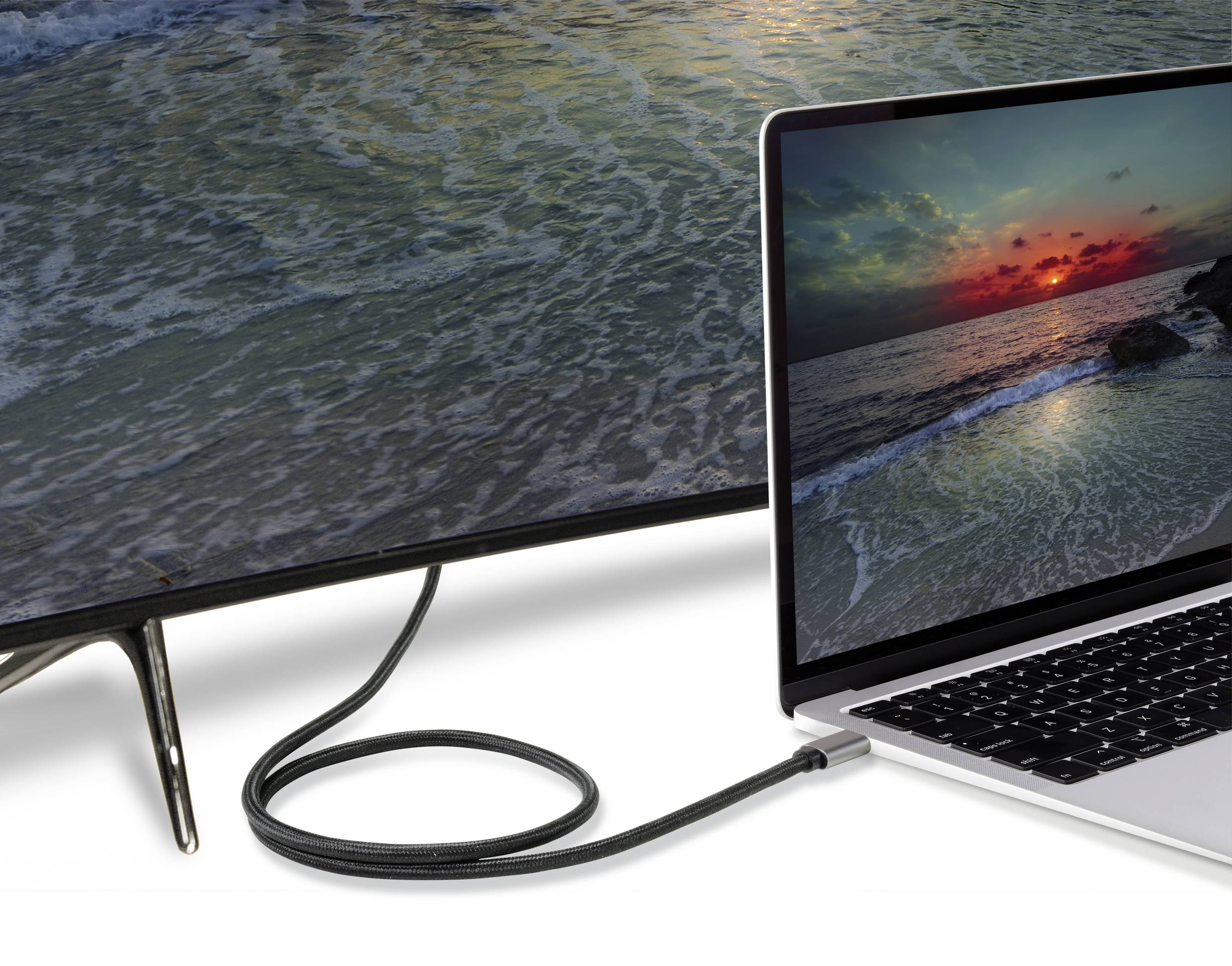 Renkforce USB-C® / HDMI Adapterkabel USB-C® Stecker, HDMI-A Stecker 1.00m Schwarz RF-4995148 8K UHD HDMI-Kabel