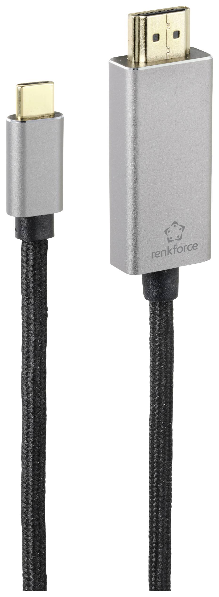 Renkforce USB-C® / HDMI Adapterkabel USB-C® Stecker, HDMI-A Stecker 1.00m Schwarz RF-4995148 8K UHD HDMI-Kabel