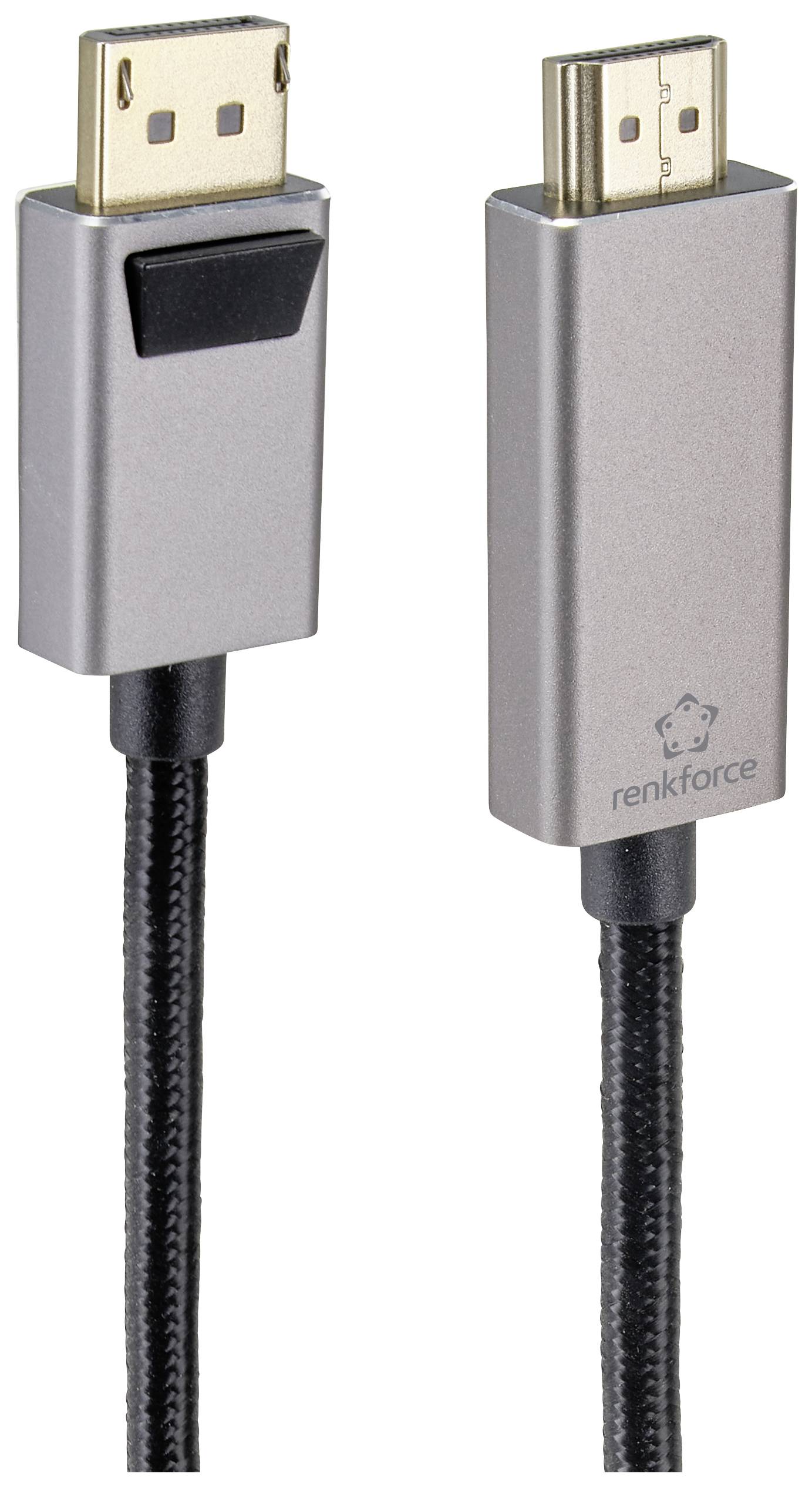 Renkforce DisplayPort / HDMI Kabel DisplayPort Stecker, HDMI-A Stecker 3.00m Schwarz UHD 8K @ 60 Hz, UHD 4K @ 120Hz RF-4995158