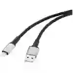 Renkforce USB-Kabel 1.00 m Schwarz Kabelmantel aus Recycling-Material, Extrem robuste Geflechtschir Renkforce USB-Kabel 1.00 m Schwarz Kabelmantel aus Recycling-Material, Extrem robuste Geflechtschir