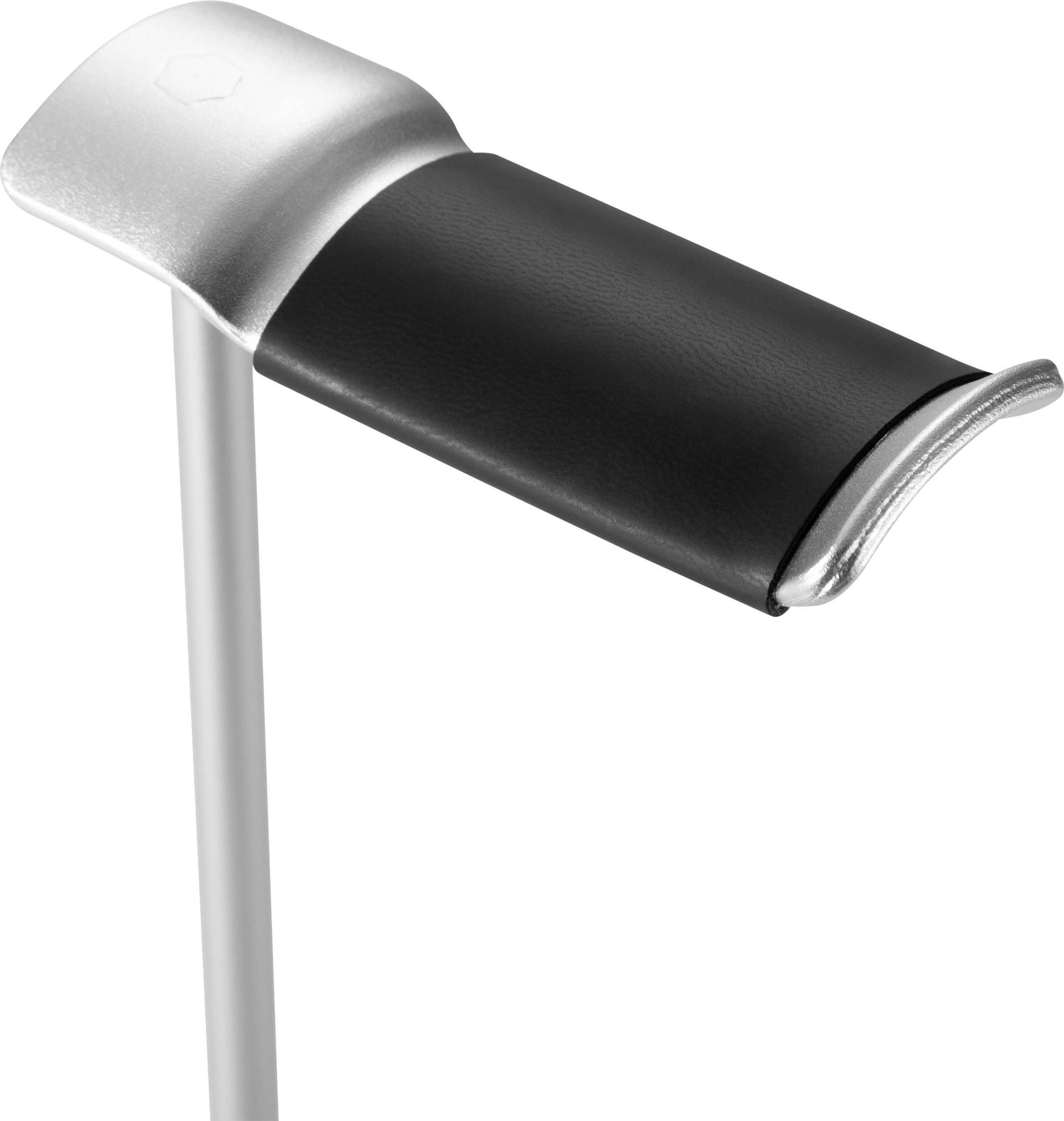 Aluminium-Gehstock mit ergonomischem Griff und schwarzer Polsterung, bietet Unterstützung beim Gehen.