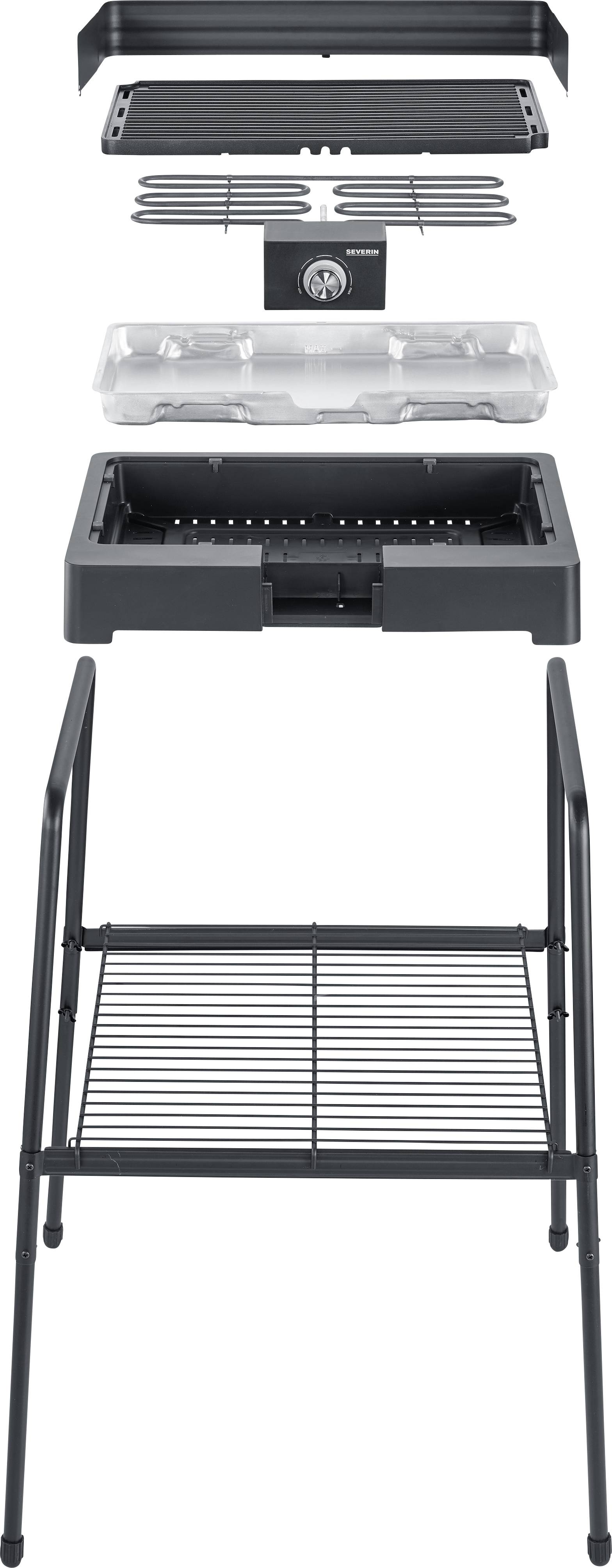 Severin PG 8568 Elektro Standgrill Kontrollleuchte Schwarz