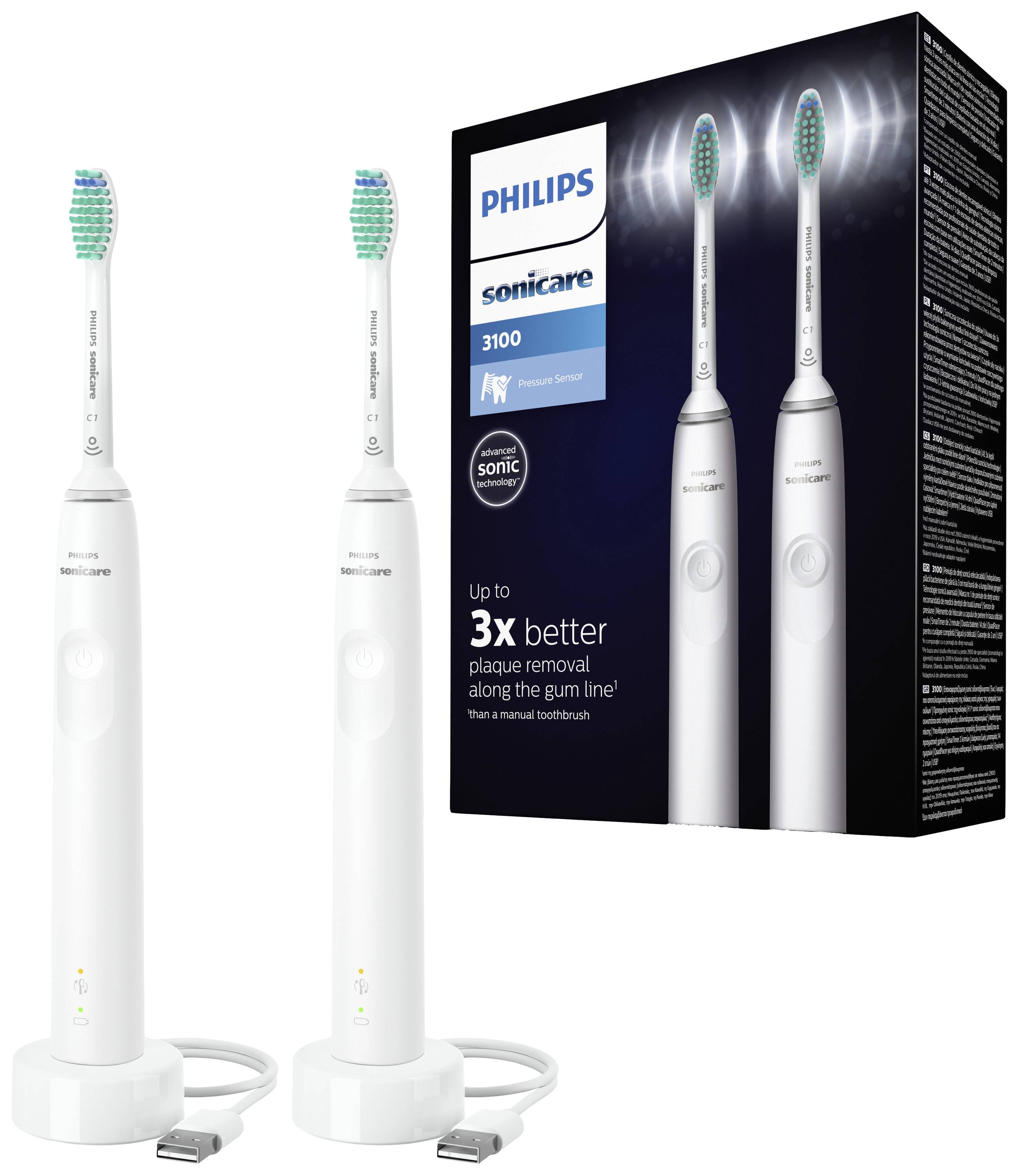Philips Bodycare Serie 3100 HX3675/13 Elektrische Zahnbürste Schallzahnbürste Weiß