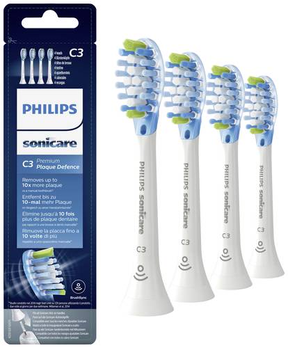 Philips Sonicare Aufsteckbürstenköpfe Aufsteckbürsten für elektrische Zahnbürste 4 St. Weiß