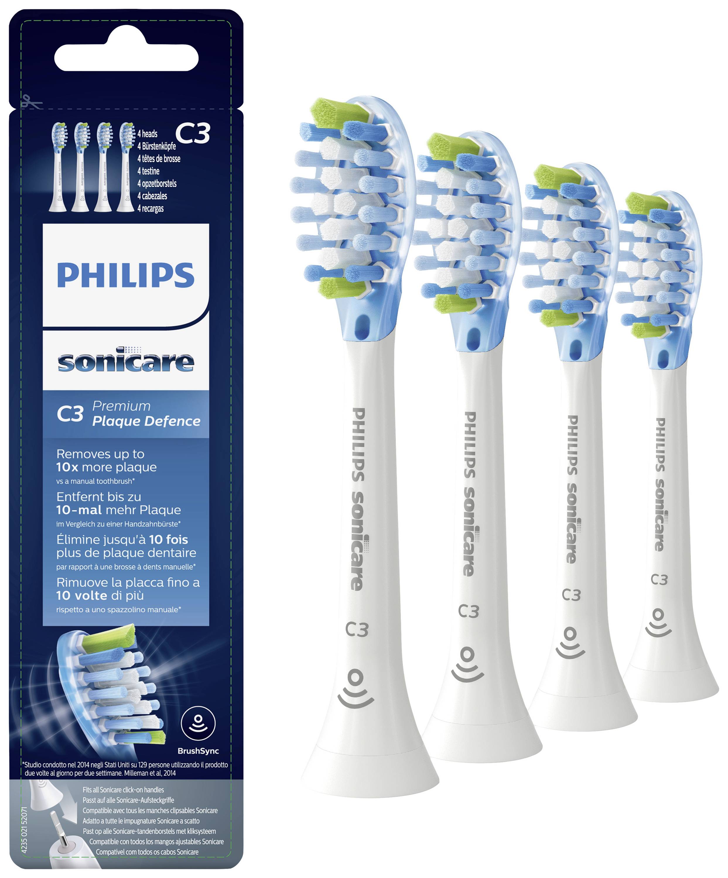 Philips Bodycare Aufsteckbürstenköpfe Aufsteckbürsten für elektrische Zahnbürste 4 St. Weiß