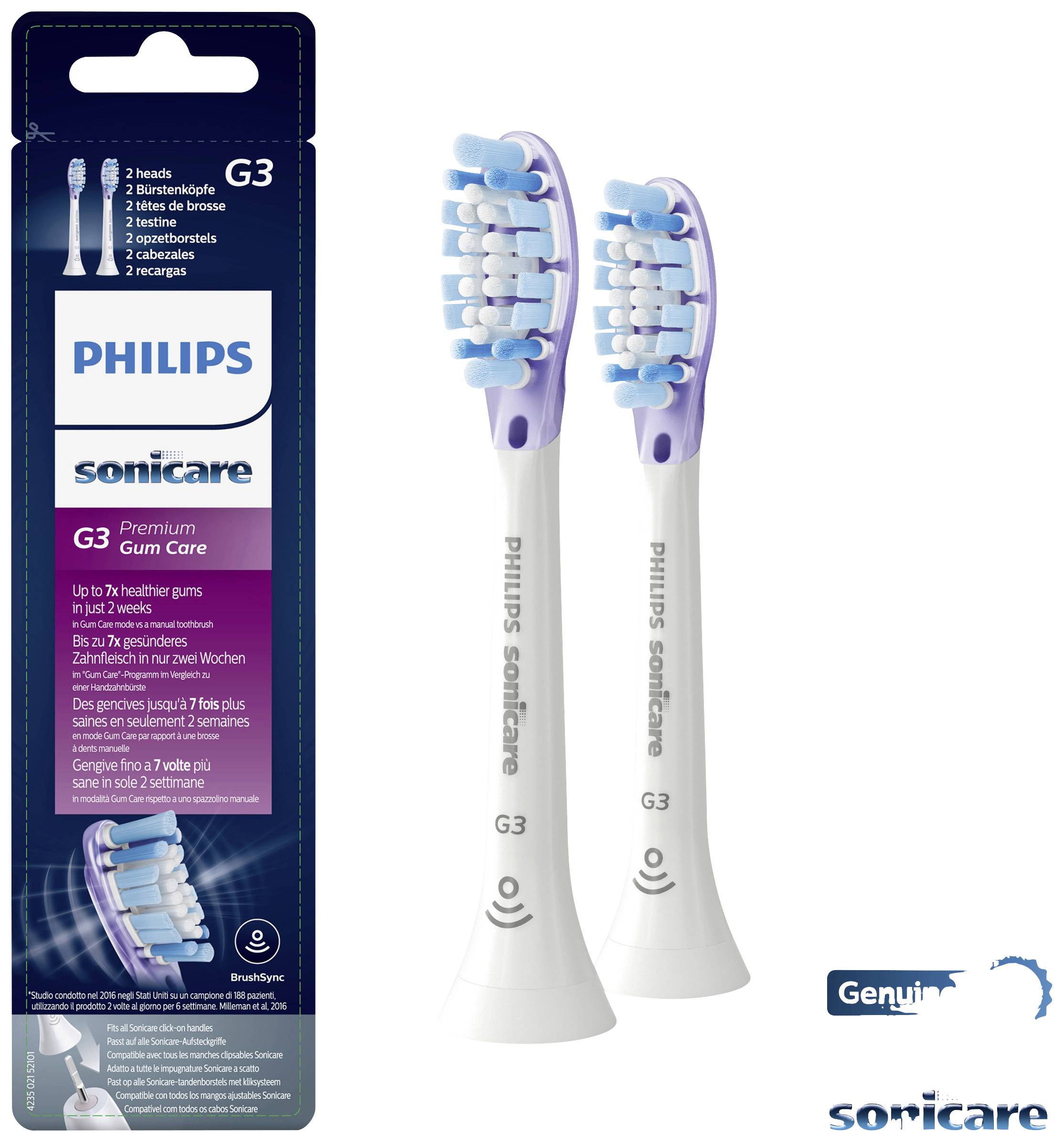 Philips Bodycare Aufsteckbürstenköpfe Aufsteckbürsten für elektrische Zahnbürste 2 St. Weiß