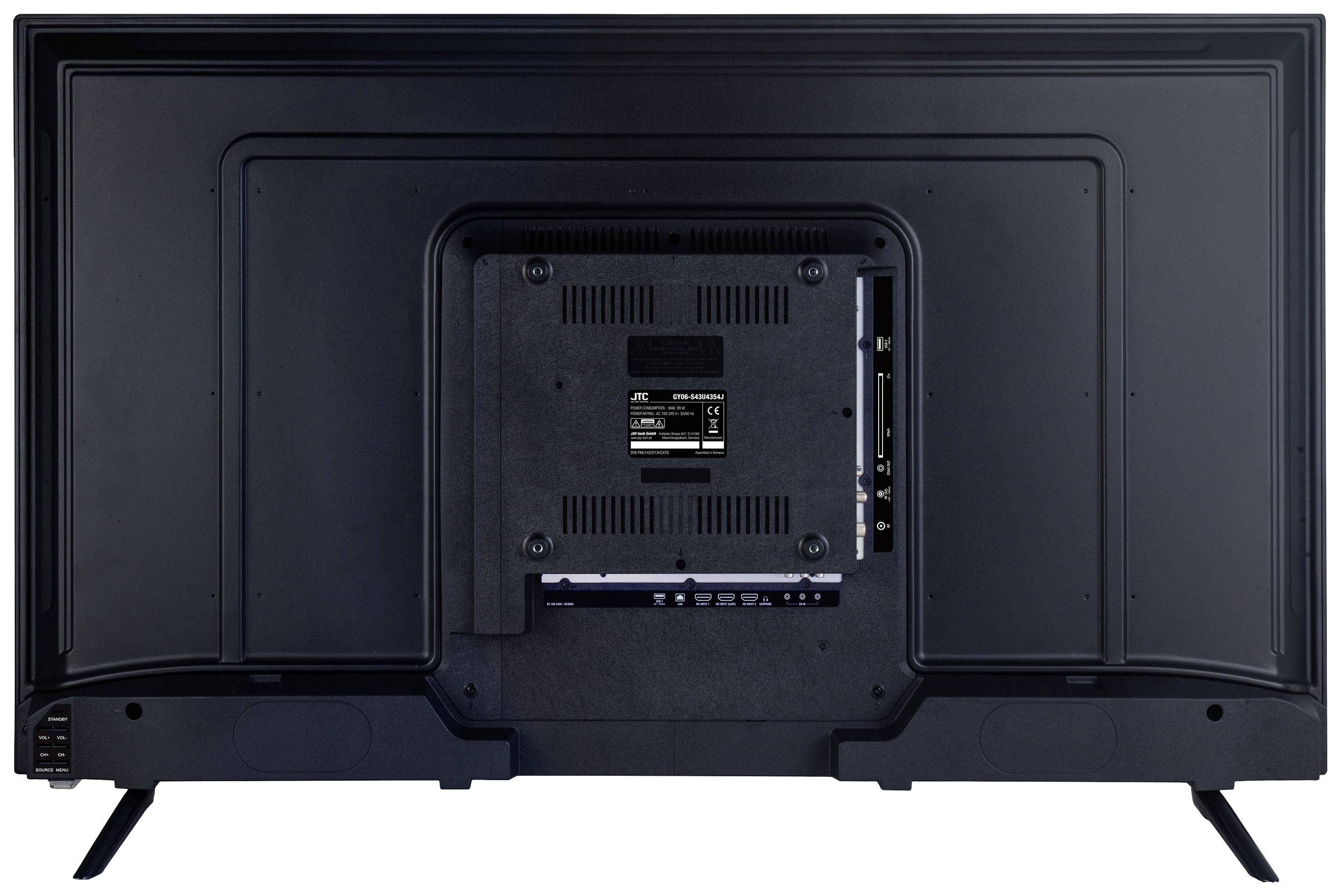 JTC S43U4354J LED-TV 108 cm 43 Zoll EEK G (A - G) DVB-T2, DVB-C, DVB-S, UHD, Smart TV, WLAN, CI+ Schwarz