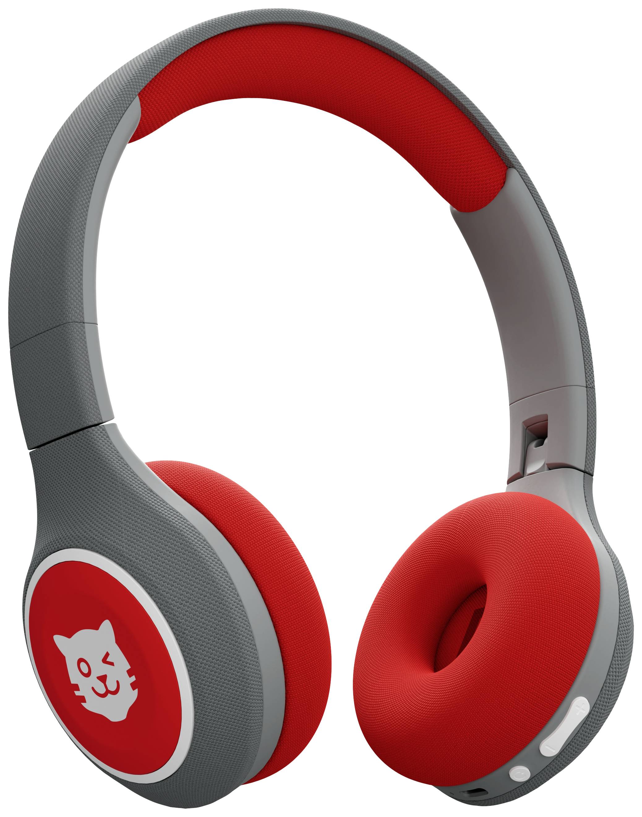 Tiger Media tigerbuddies On Ear Kopfhörer Bluetooth®, kabelgebunden Happy Red Lautstärkebegrenzung, Lautstärkeregelung, Faltbar Kinder