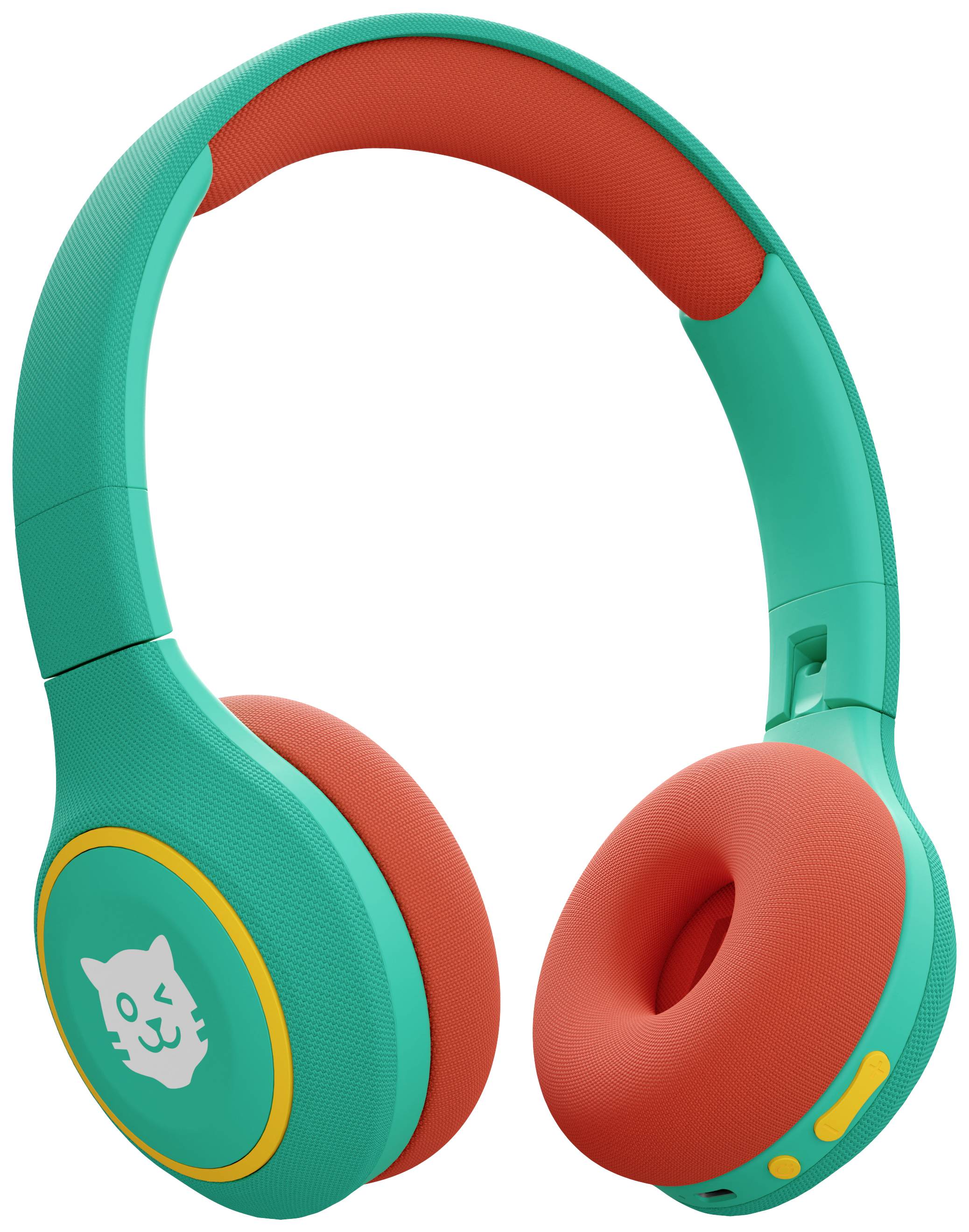 Tiger Media tigerbuddies On Ear Kopfhörer Bluetooth®, kabelgebunden Funky Green Lautstärkebegrenzung, Lautstärkeregelung, Faltbar Kinder