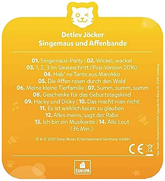 tigermedia 4505 TigerCard - Detlev Jöcker-Singemaus und Affenbande