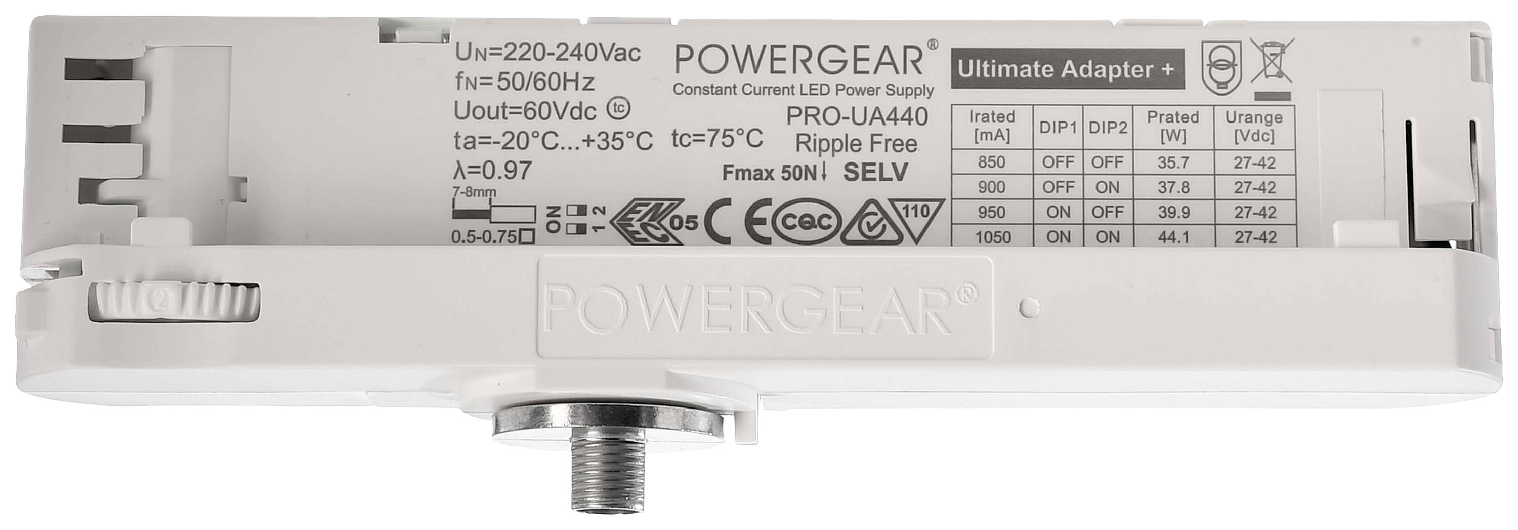 Deko Light 862182 D Line 3-Phasen-Adapter Multi-CC-Netzgerär Hochvolt-Schienensystem-Komponente Stromeinspeisung 3phasig Weiß