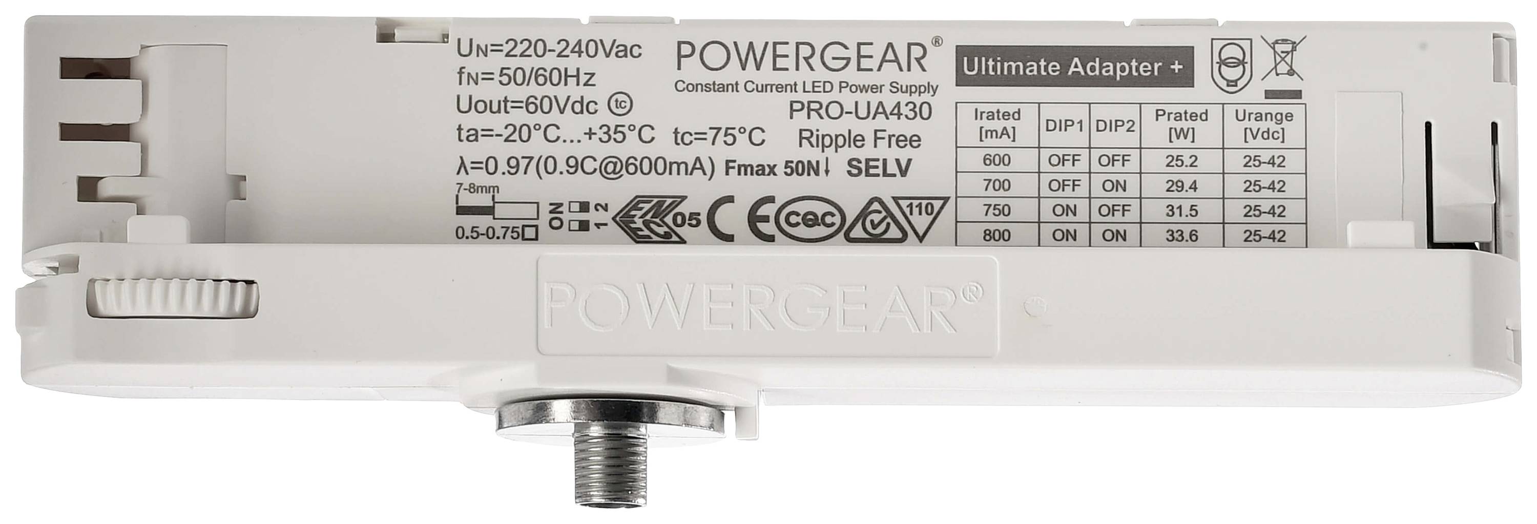 Deko Light 862181 D Line 3-Phasen-Adapter Multi-CC-Netzgerär Hochvolt-Schienensystem-Komponente Stromeinspeisung 3phasig Weiß