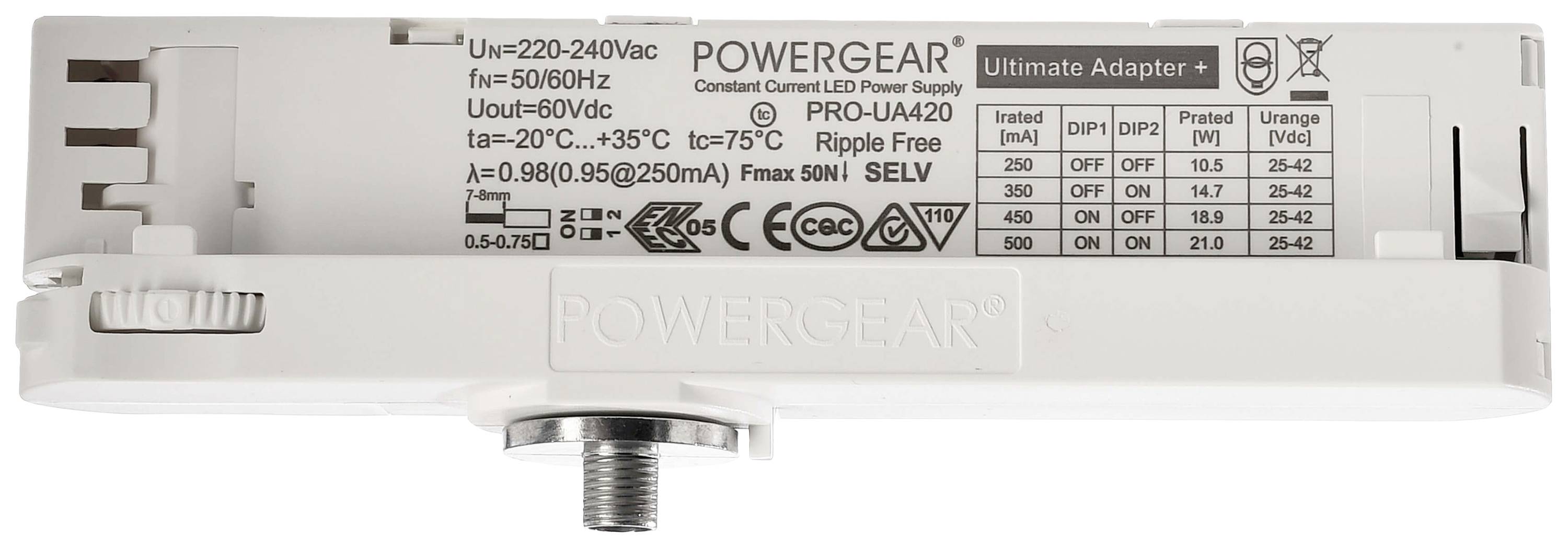 Deko Light 862180 D Line 3-Phasen-Adapter Multi-CC-Netzgerär Hochvolt-Schienensystem-Komponente Stromeinspeisung 3phasig Weiß