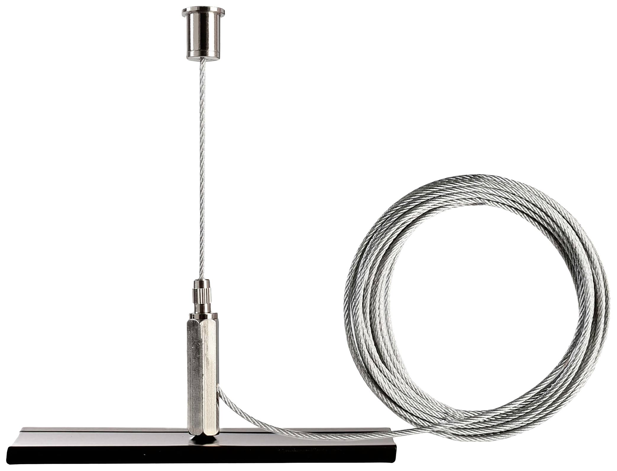 Deko Light 710096 D Line Seilabhängungshalter Mini mit 5,0m Abhängeseil Hochvolt-Schienensystem-Komponente Stromschiene 3phasig