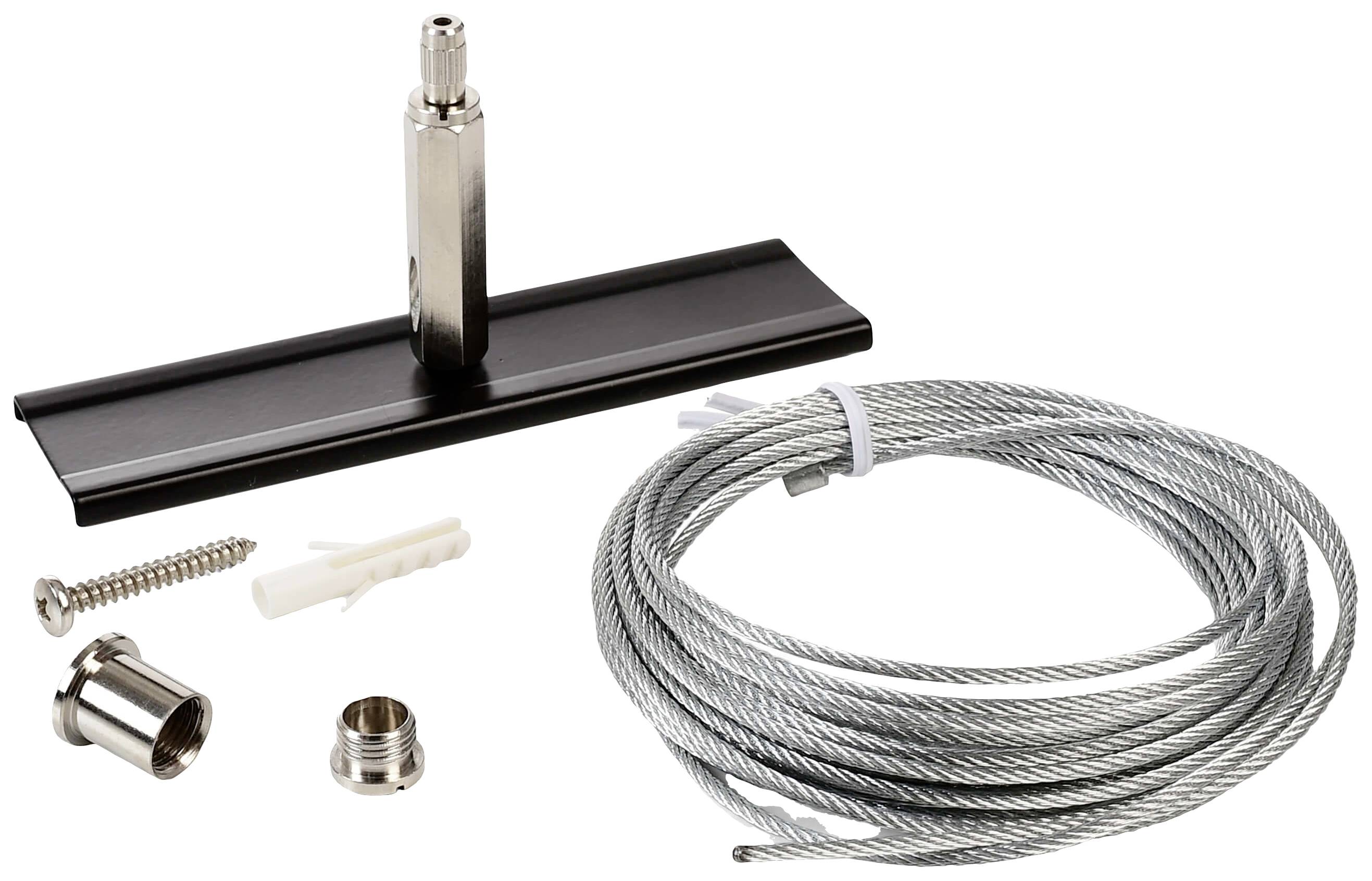 Deko Light 710096 D Line Seilabhängungshalter Mini mit 5,0m Abhängeseil Hochvolt-Schienensystem-Komponente Stromschiene 3phasig