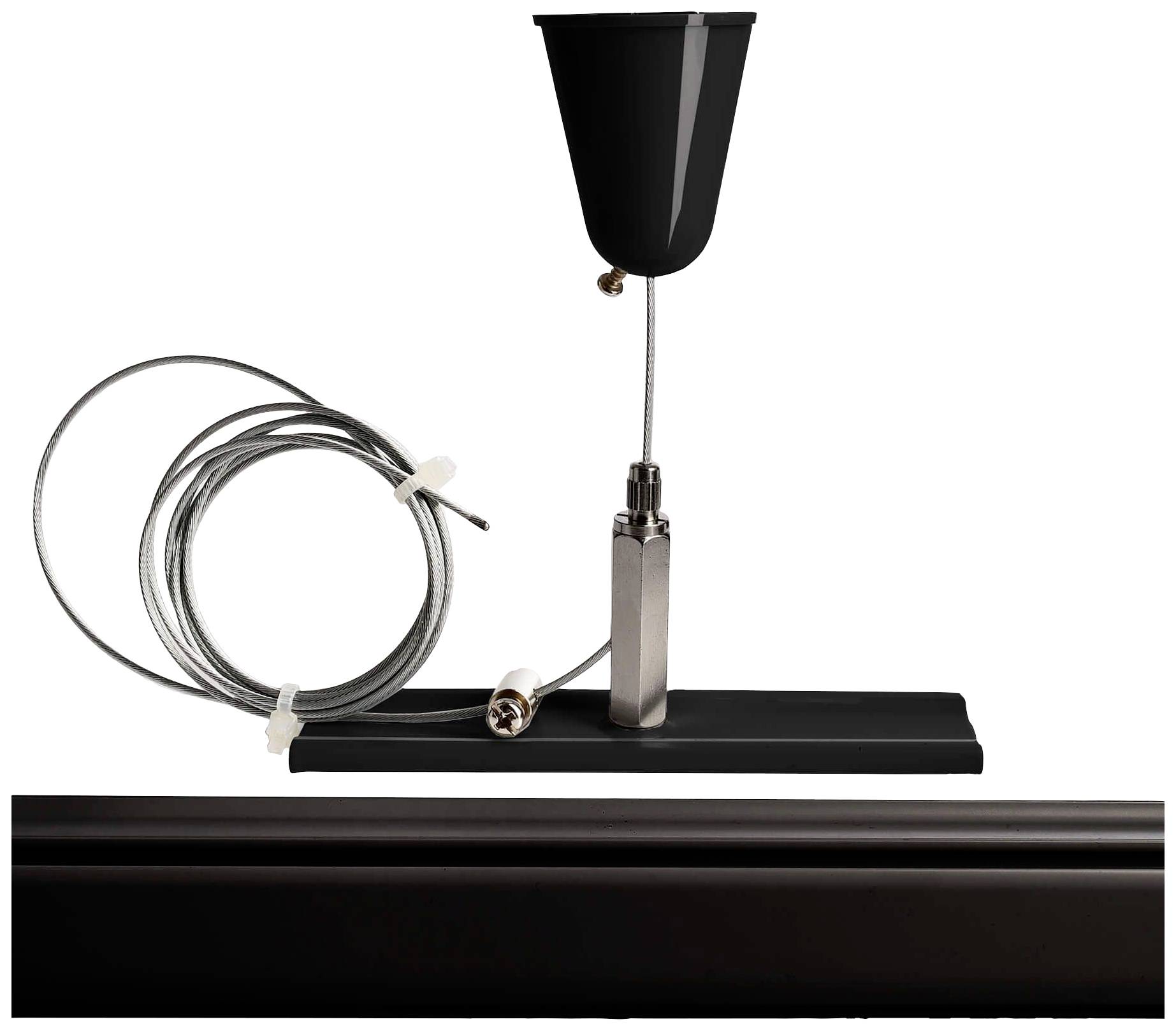 Deko Light 710050 D Line Seilabhängungshalter mit Deckenrosette 1,5m Hochvolt-Schienensystem-Komponente Stromschiene 3phasig