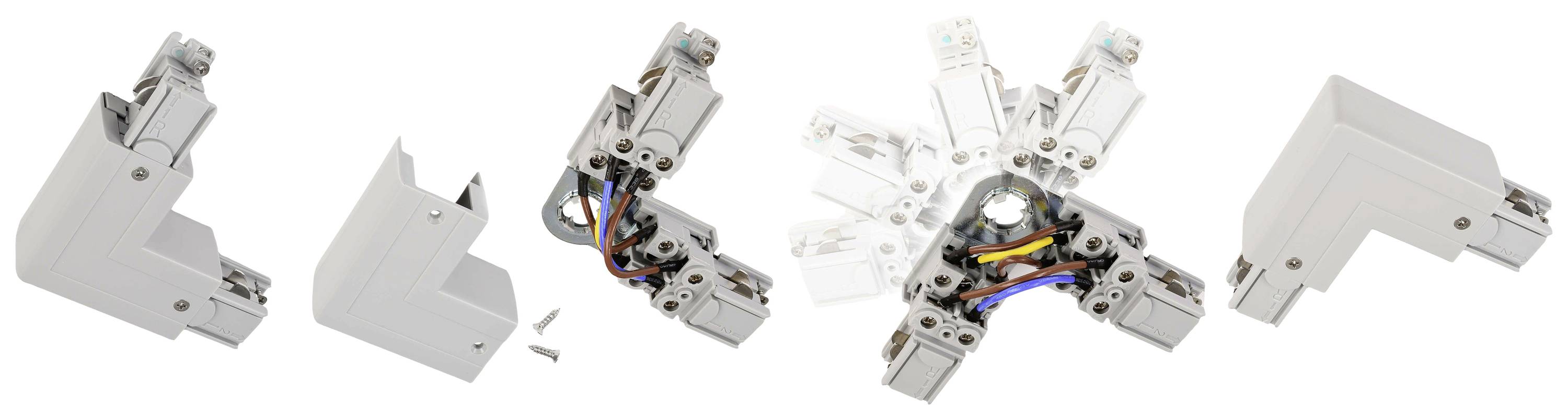 Deko Light 710037 D Line 90°-Verbinder links-rechts mit Wechselmechanik Hochvolt-Schienensystem-Komponente Stromschiene 3phasig