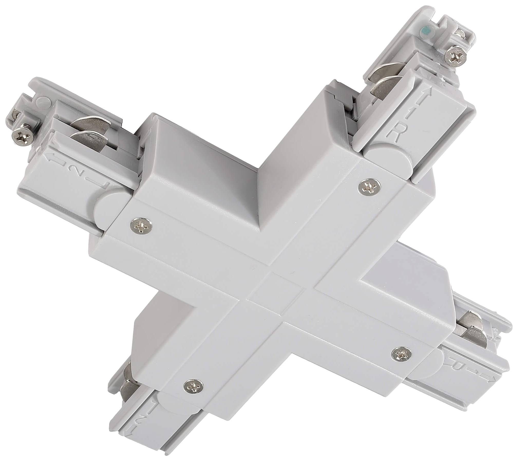 Deko Light 710034 D Line X-Verbinder links-links-rechts-rechts Hochvolt-Schienensystem-Komponente Stromschiene 3phasig Grau