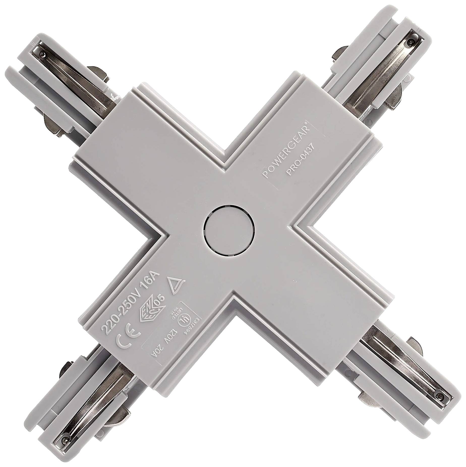 Deko Light 710034 D Line X-Verbinder links-links-rechts-rechts Hochvolt-Schienensystem-Komponente Stromschiene 3phasig Grau