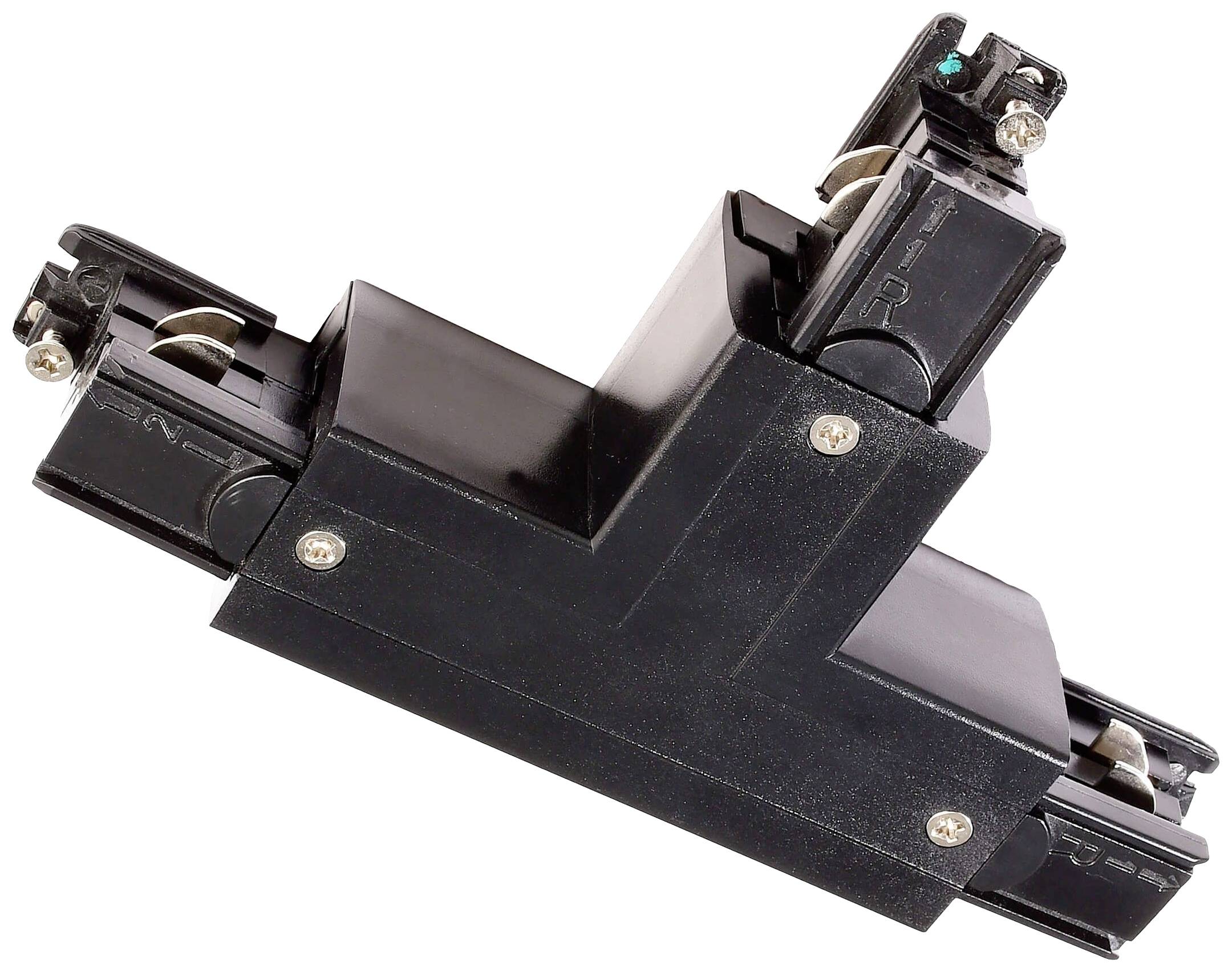 Deko Light 710032 D Line T-Verbinder rechts-rechts-links mit Wechselmechanik Hochvolt-Schienensystem-Komponente Stromschiene 3phasig Schwarz