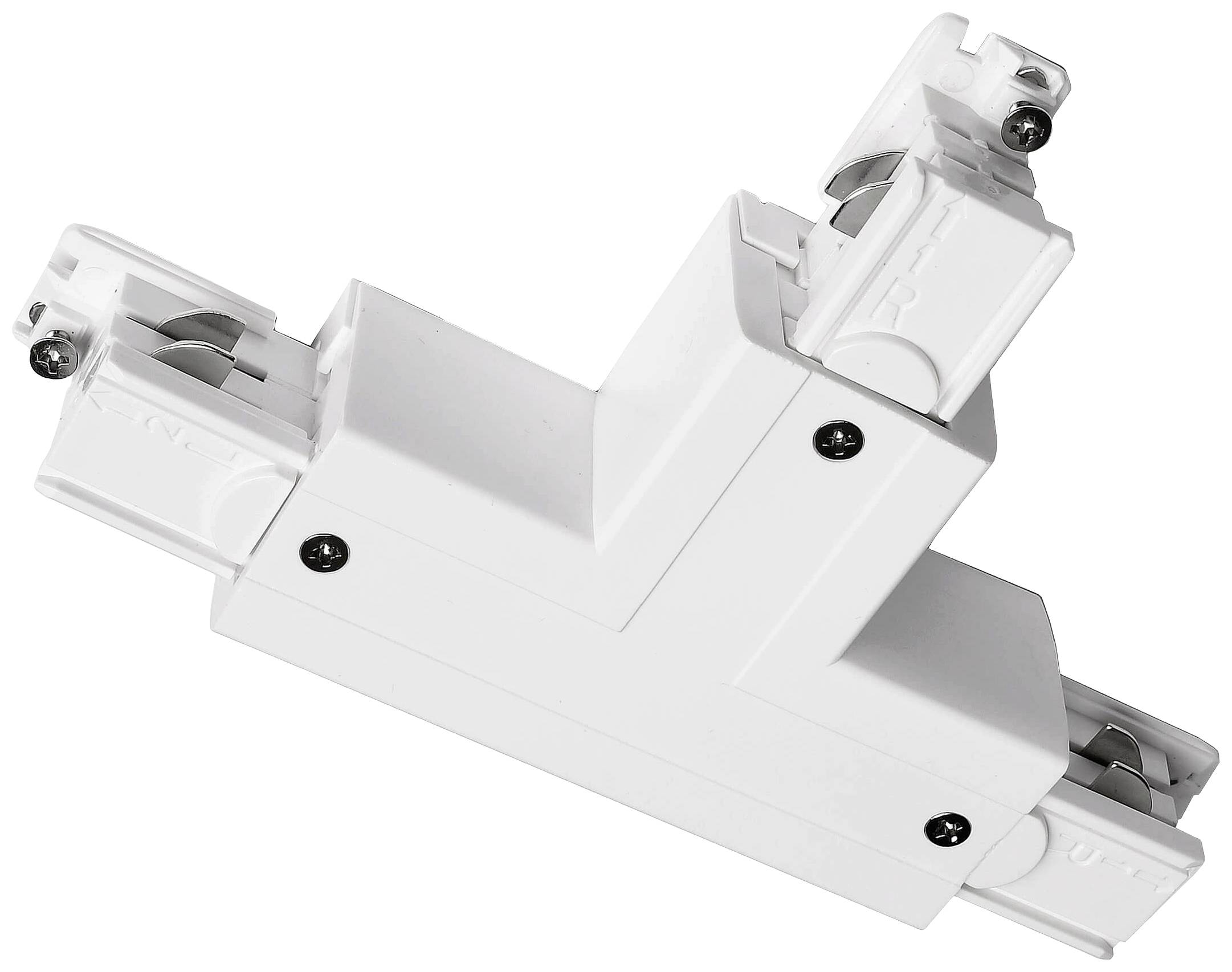 Deko Light 710030 D Line T-Verbinder rechts-rechts-links mit Wechselmechanik Hochvolt-Schienensystem-Komponente Stromschiene 3phasig Weiß