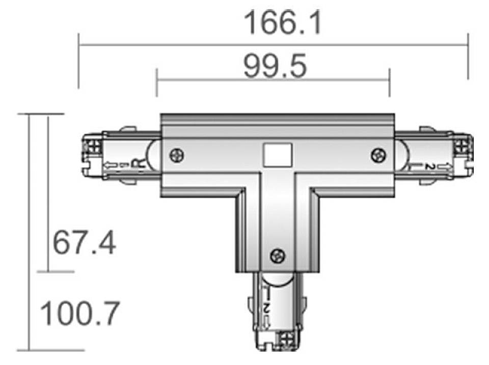 Deko Light 710030 D Line T-Verbinder rechts-rechts-links mit Wechselmechanik Hochvolt-Schienensystem-Komponente Stromschiene