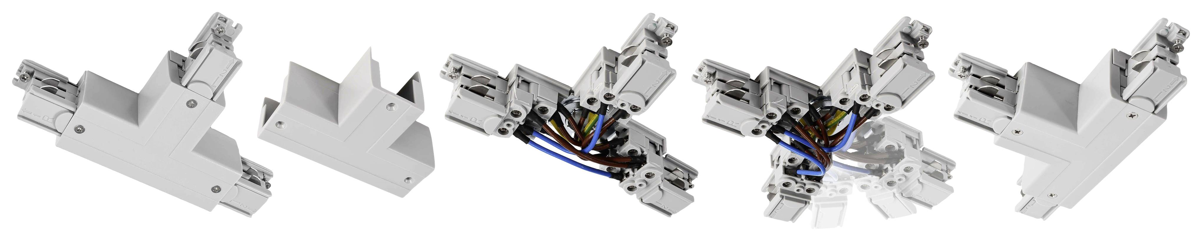 Deko Light 710029 D Line T-Verbinder links-links-rechts mit Wechselmechanik Hochvolt-Schienensystem-Komponente Stromschiene