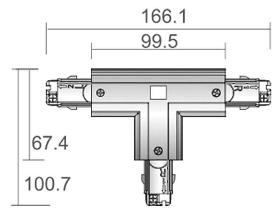 Deko Light 710027 D Line T-Verbinder links-links-rechts mit Wechselmechanik Hochvolt-Schienensystem-Komponente Stromschiene 3phasig Weiß