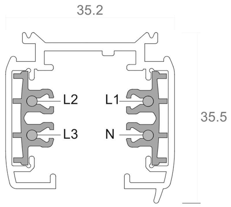 Deko Light 710006 D Line Aufbaustromschiene 3m Hochvolt-Schienensystem-Komponente Stromschiene 3phasig Weiß
