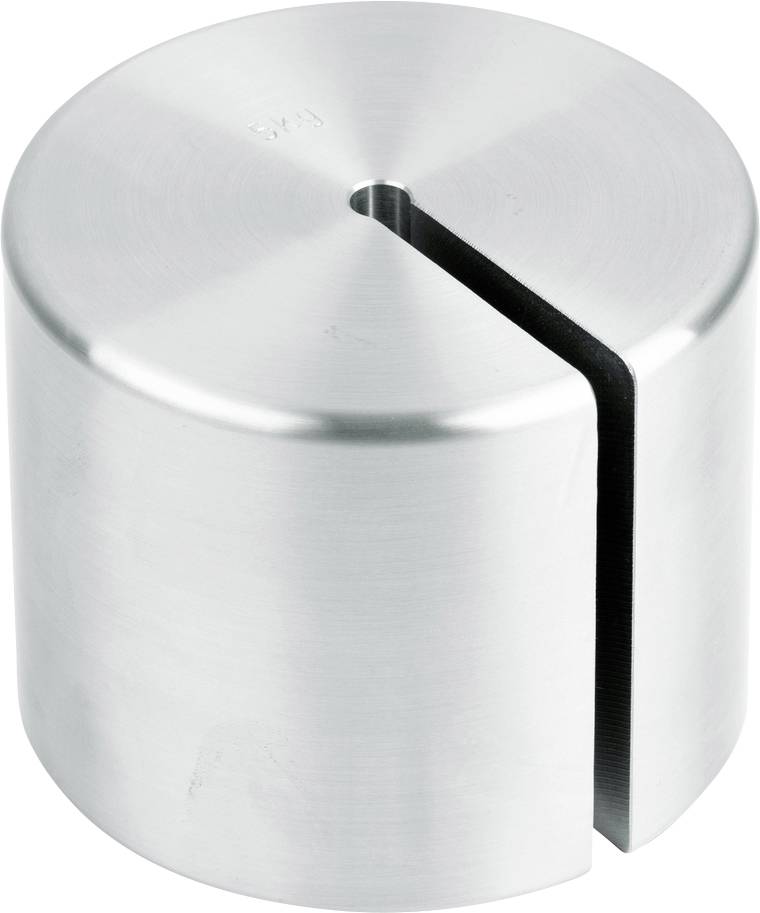 Silberner, zylindrischer Metallständer mit einem vertikalen Schlitz an der Seite. Verwendet, um Schilder oder Platten sicher zu halten.