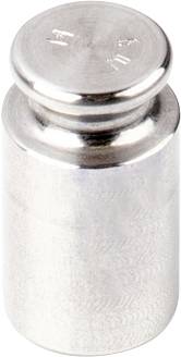 Eine Metallgewichtsklasse mit der Aufschrift '1 H' oben, wahrscheinlich zur Kalibrierung oder Gewichtsmessung verwendet.