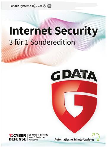 G Data Internet Security 3 für 1 Sonderedition Jahreslizenz, 3 Lizenzen Windows, Mac, Android, iOS  - Onlineshop Voelkner