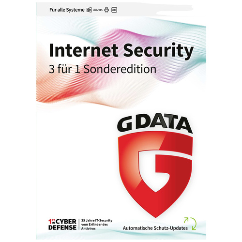 G-Data Internet Security 3 für 1 Sonderedition Jahreslizenz, 3 Lizenzen Windows, Mac, Android, iOS