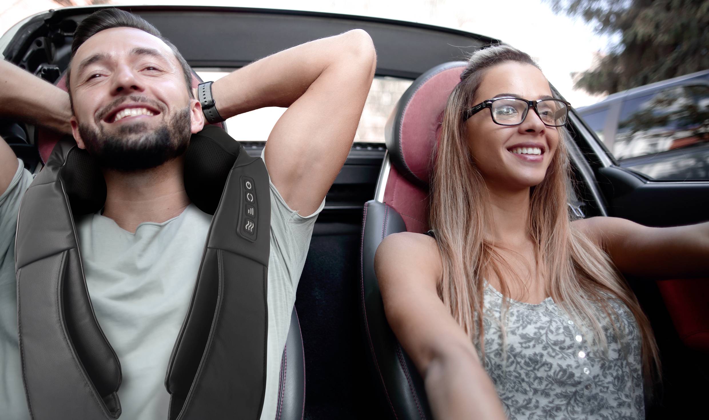 Shiatsu Nackenmassagegerät 24W Schwarz