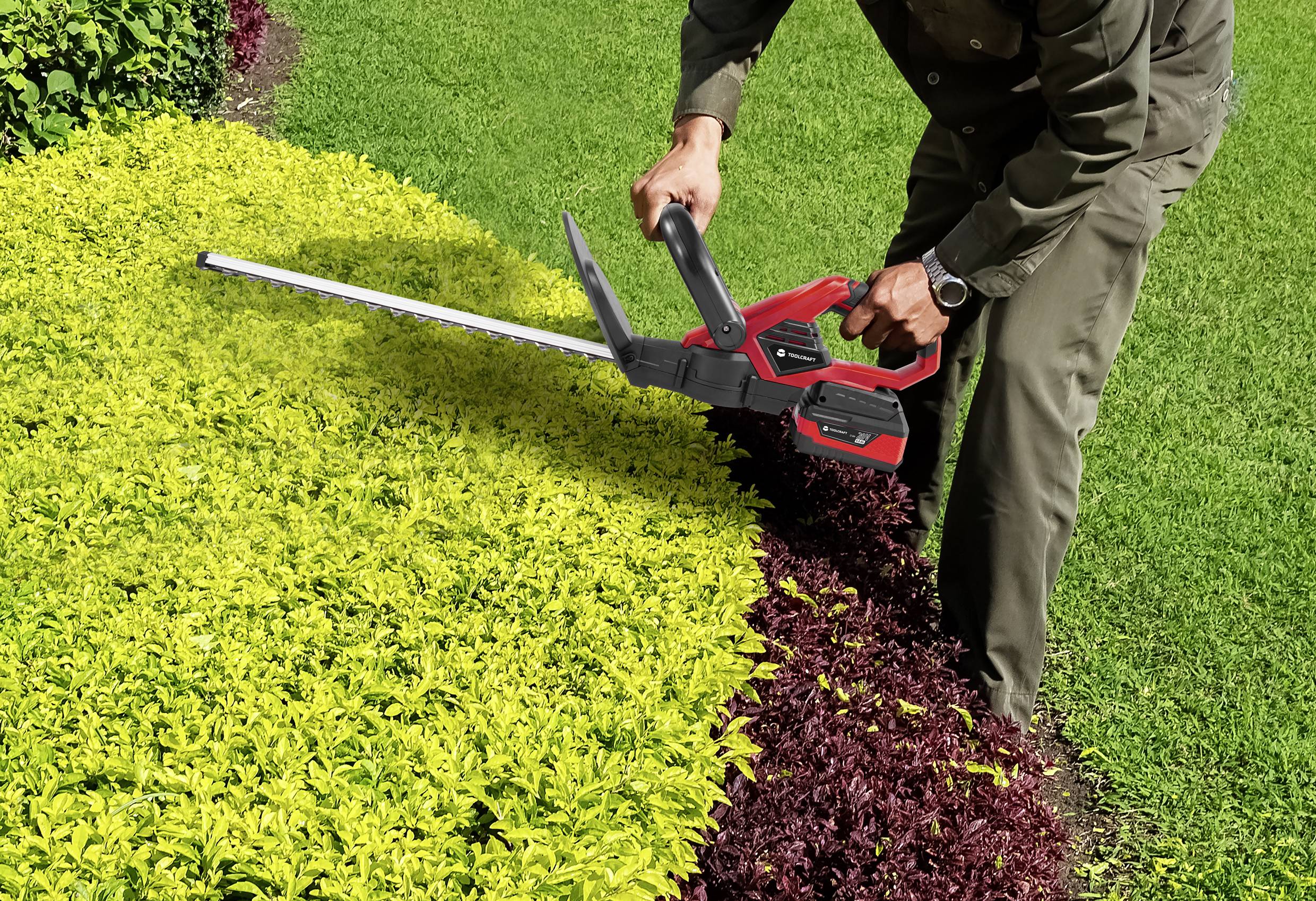 TOOLCRAFT Akku Heckenschere ohne Akku 20V Li-Ion 410mm