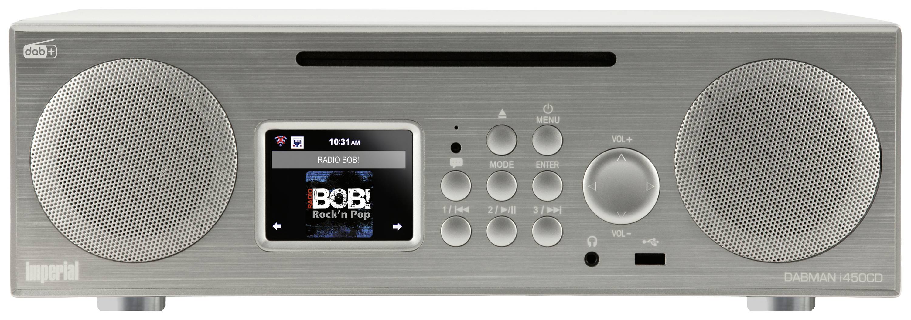 Imperial DABMAN i450 CD Küchenradio DAB+, Internet, UKW CD, USB, Bluetooth® Spotify Silber, Weiß