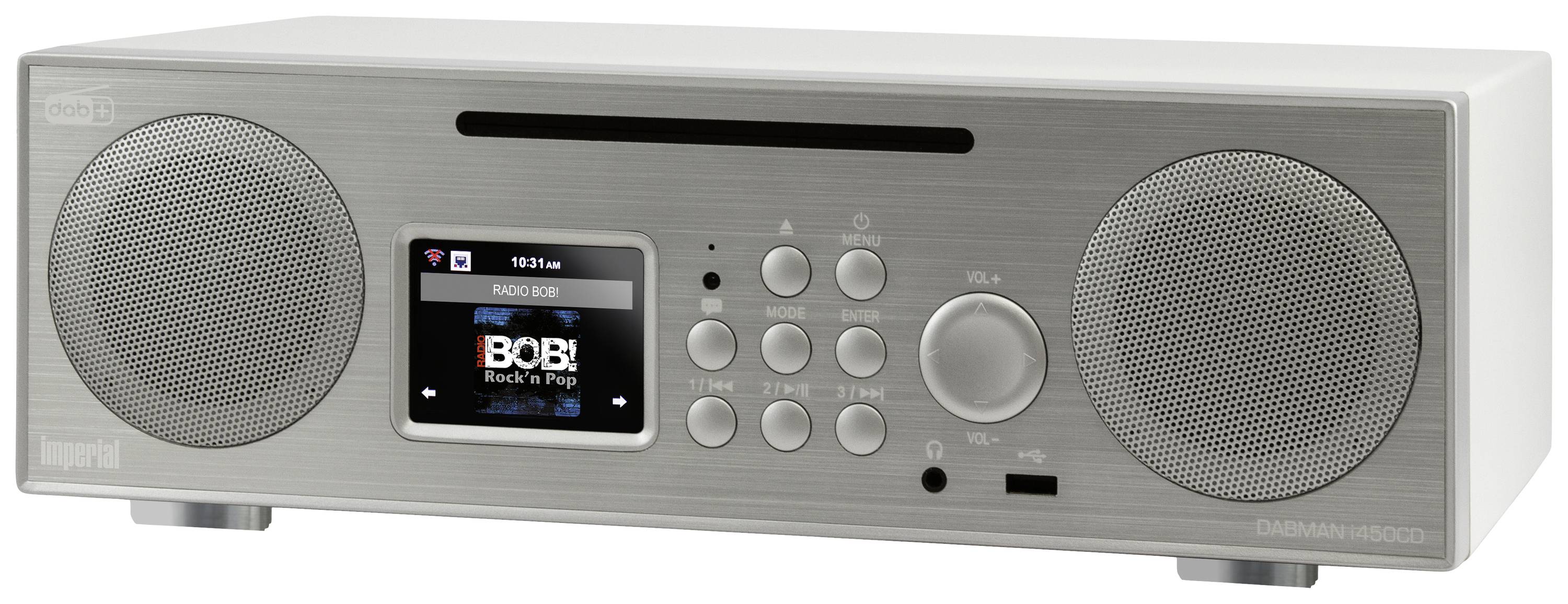 Imperial DABMAN i450 CD Küchenradio DAB+, Internet, UKW CD, USB, Bluetooth® Spotify Silber, Weiß