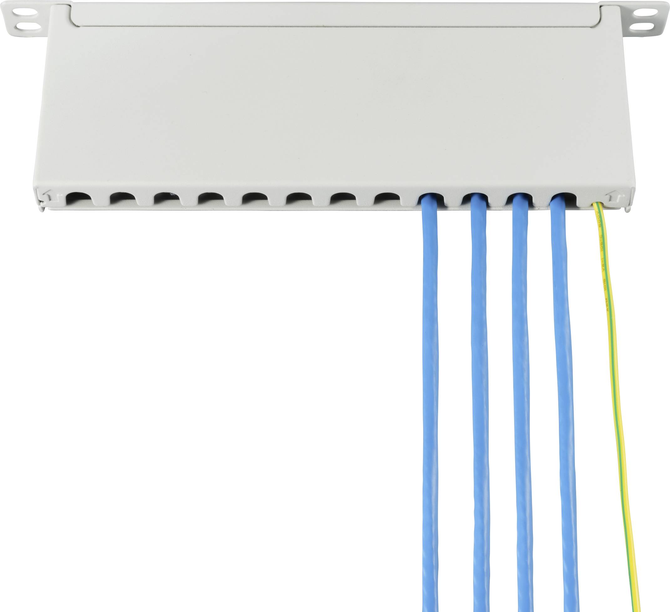 Renkforce RF-4996628 12 Port Patch-Panel 254mm (10") CAT 6a 0.5 HE Grau Bestückt