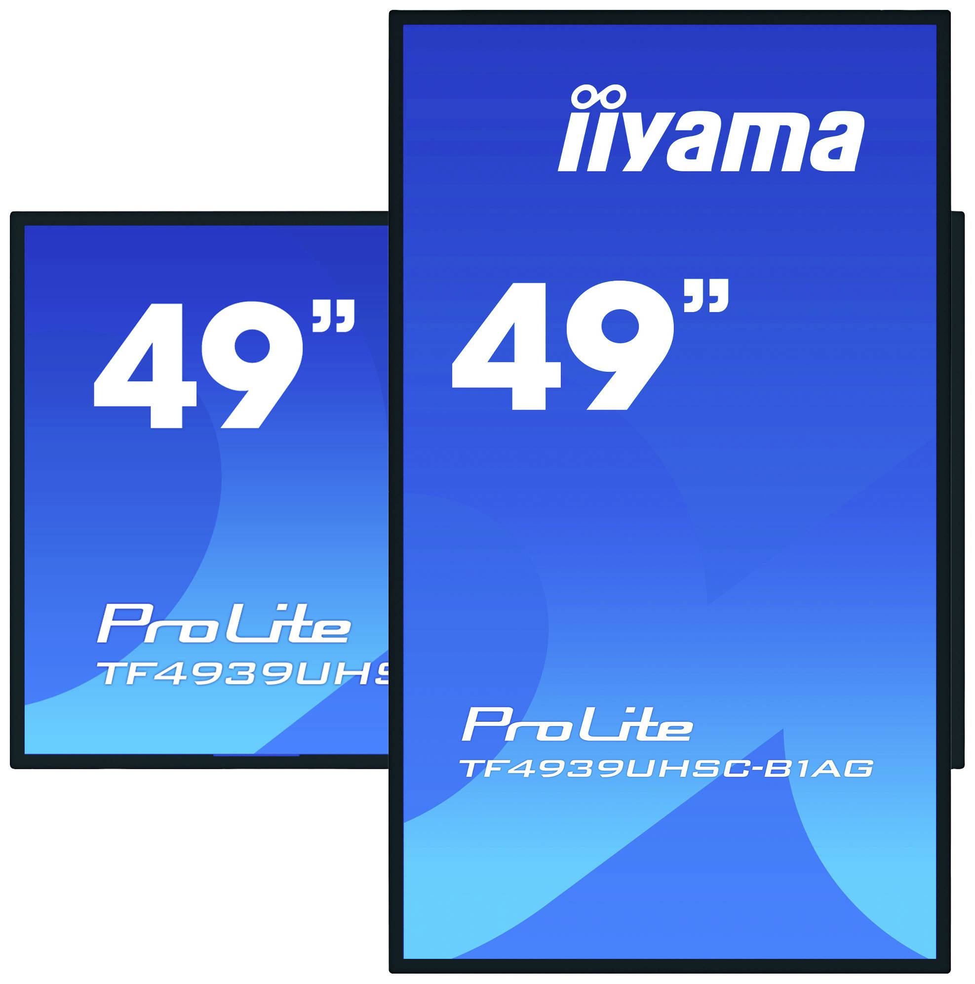 Iiyama ProLite TF4939UHSC-B1AG Large Format Display EEK: G (A - G) 124.5 cm (49 Zoll) 3840 x 2160 Pixel 24/7 Lautsprecher integriert, Portrait