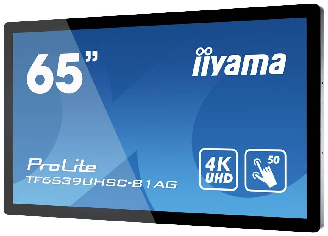 Iiyama ProLite TF6539UHSC-B1AG Large Format Display EEK: G (A - G) 165.1 cm (65 Zoll) 3840 x 2160 Pixel 24/7 Lautsprecher integriert, Touchscreen