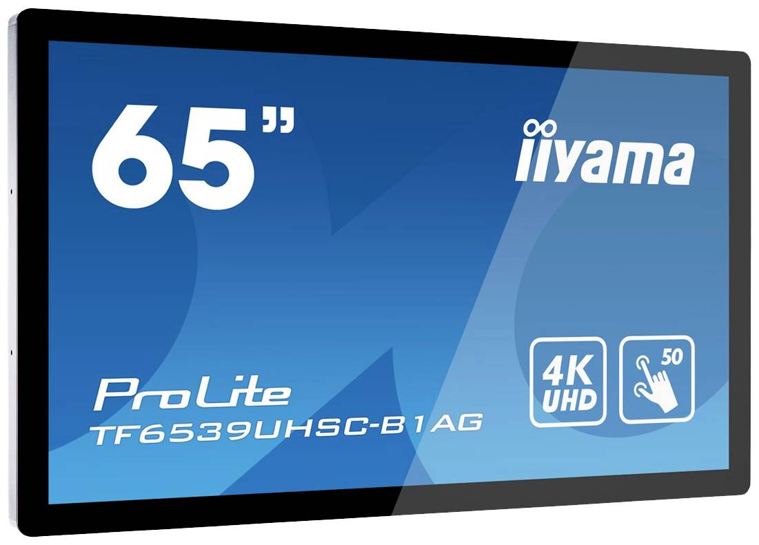 Iiyama ProLite TF6539UHSC-B1AG Large Format Display EEK: G (A - G) 165.1 cm (65 Zoll) 3840 x 2160 Pixel 24/7 Lautsprecher integriert, Touchscreen