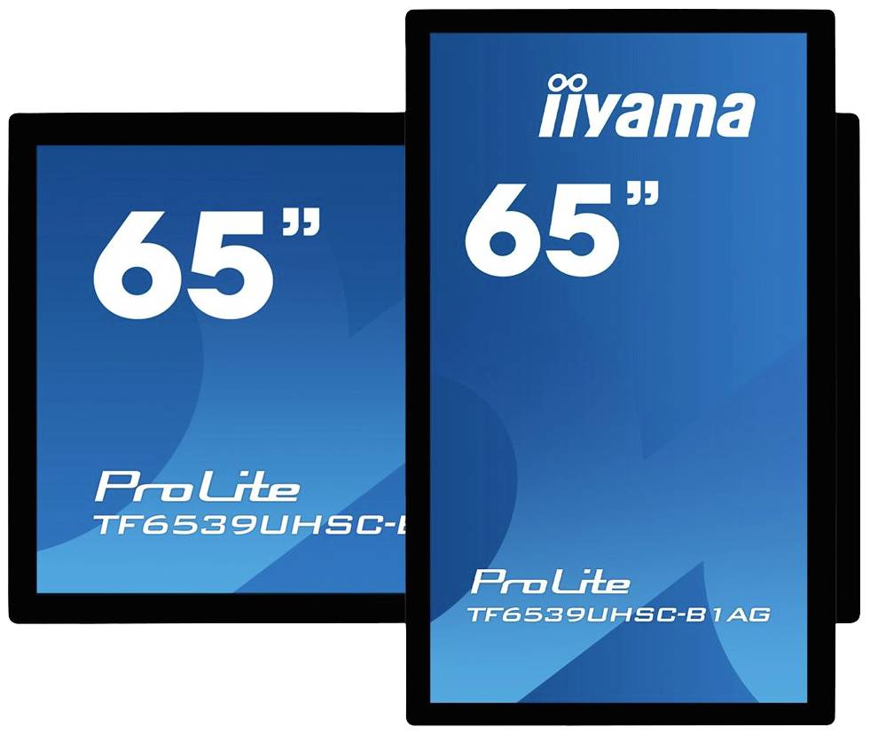 Iiyama ProLite TF6539UHSC-B1AG Large Format Display EEK: G (A - G) 165.1 cm (65 Zoll) 3840 x 2160 Pixel 24/7 Lautsprecher integriert, Touchscreen