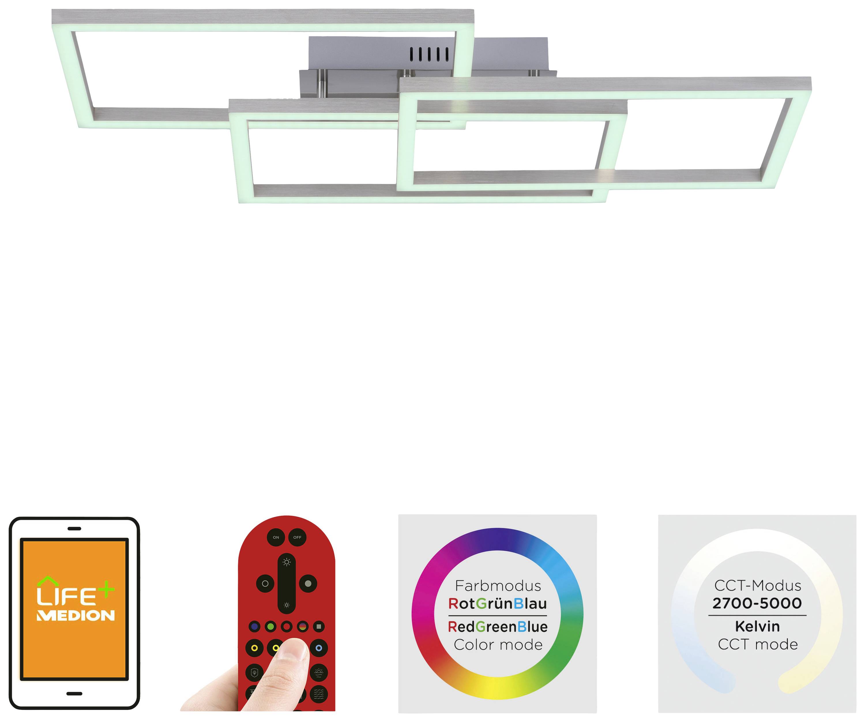 Just Light 16431-55 LED-Deckenleuchte LED 10.00W Stahl