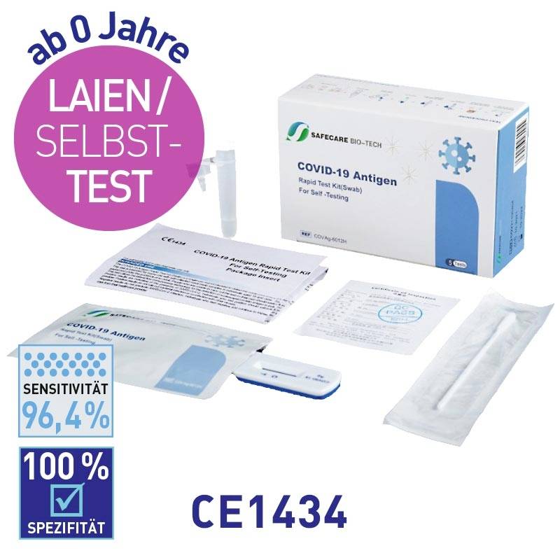 Safecare Bio-Tech Antigentest zur Eigenanwendung (Selbsttest) SAF5LAI SAFECARE 5 St. SARS-CoV-2