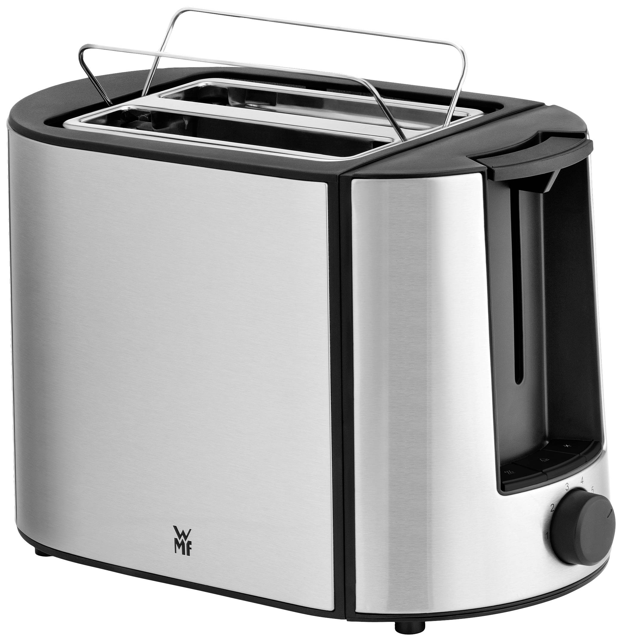 WMF Bueno 2-0414130011, 2 Scheibe(n), Schwarz, Silber, Edelstahl, Tasten, Niveau, Drehregler, CE, 870 W