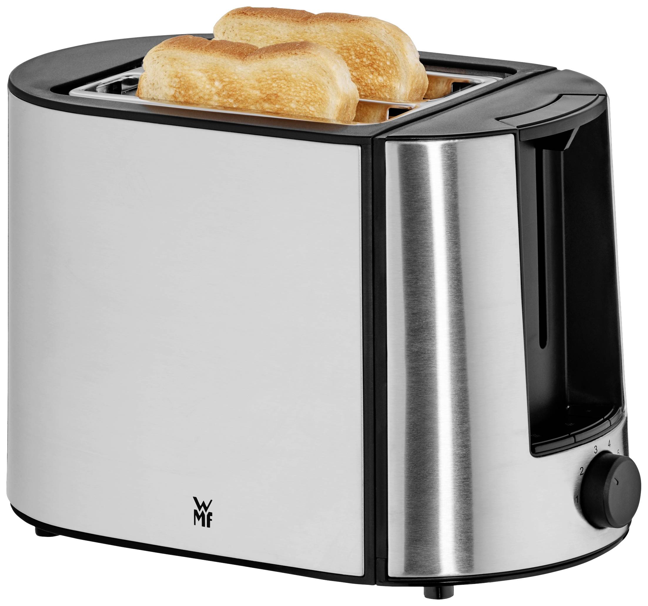 WMF Bueno 2-0414130011, 2 Scheibe(n), Schwarz, Silber, Edelstahl, Tasten, Niveau, Drehregler, CE, 870 W