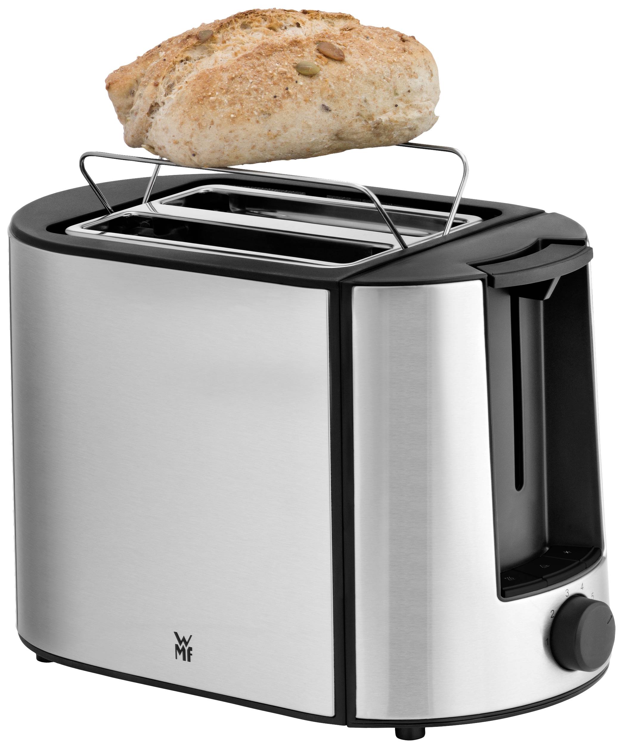 WMF Bueno 2-0414130011, 2 Scheibe(n), Schwarz, Silber, Edelstahl, Tasten, Niveau, Drehregler, CE, 870 W