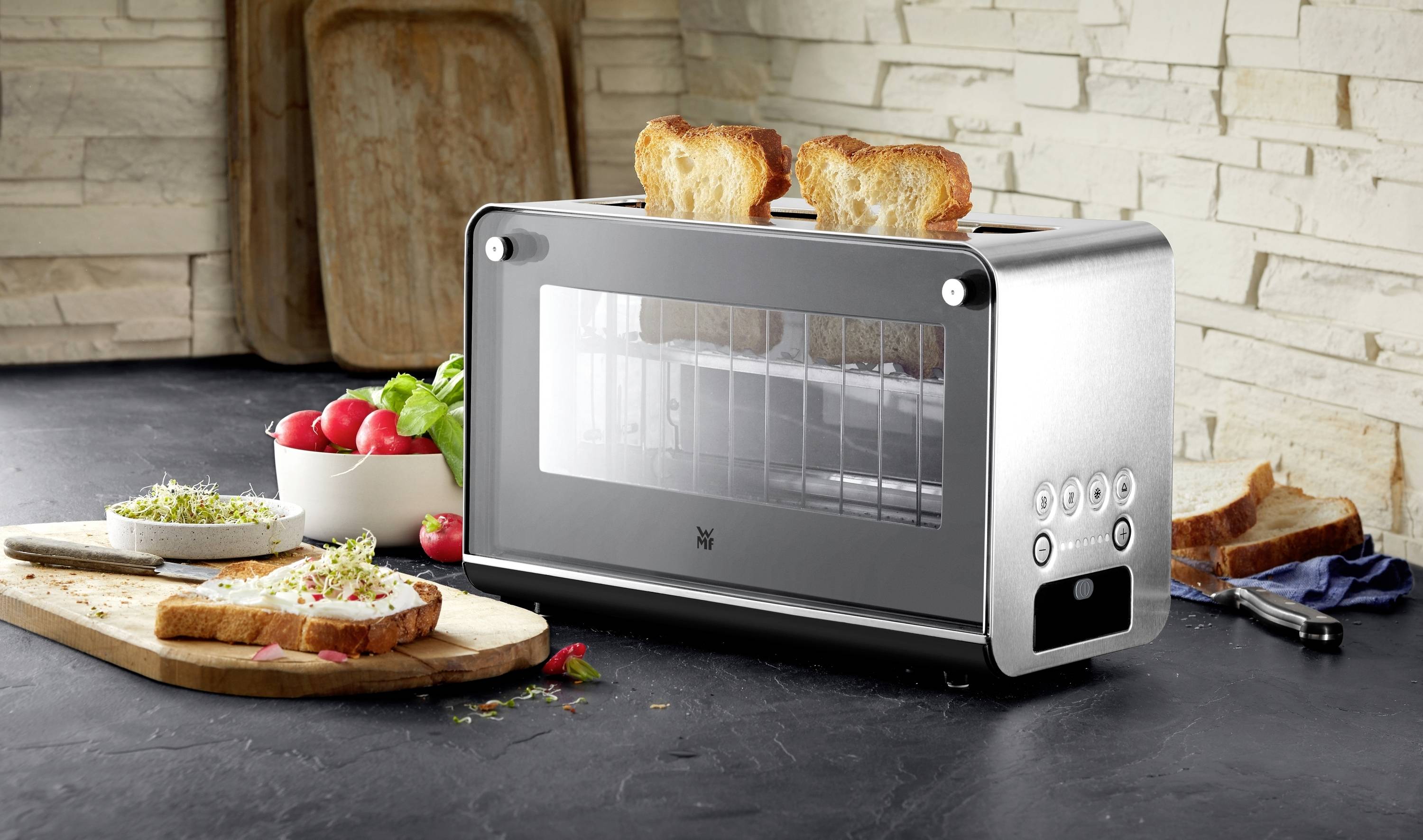 WMF Lono Toaster mit Brötchenaufsatz Cromargan